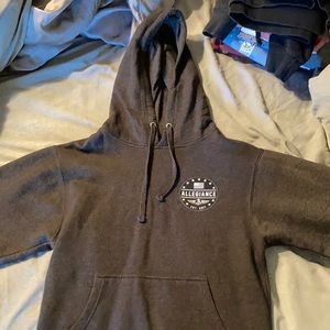 Allegiance hoodie with American flag on the sleeve